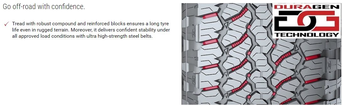 Close-up View of Grabber AT3 Tire Tread
