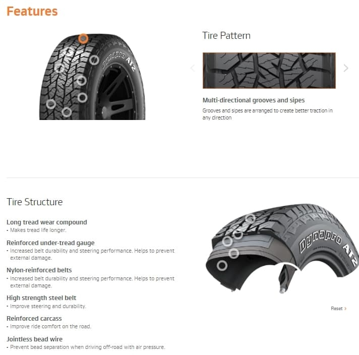Hankook DynaPro At2 Rf11 Features