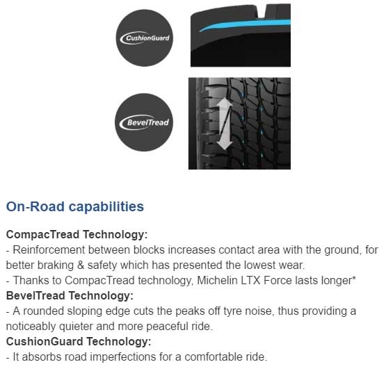 michelin ltx force features